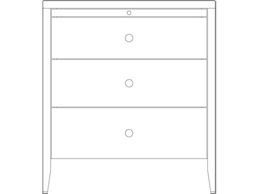 Renaissance 3-Drawer Nightstand with Pullout