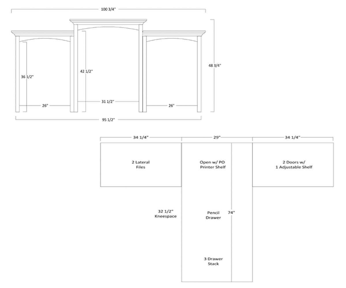 Liberty Partners Desk & Three Piece Hutch - Image 3