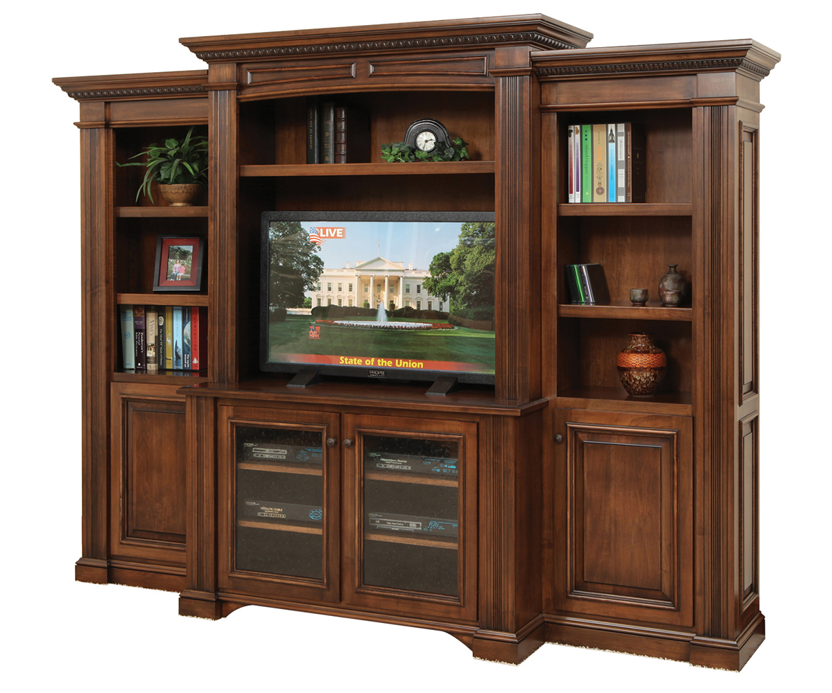 Lincoln 48" Entertainment with Side Bookcases