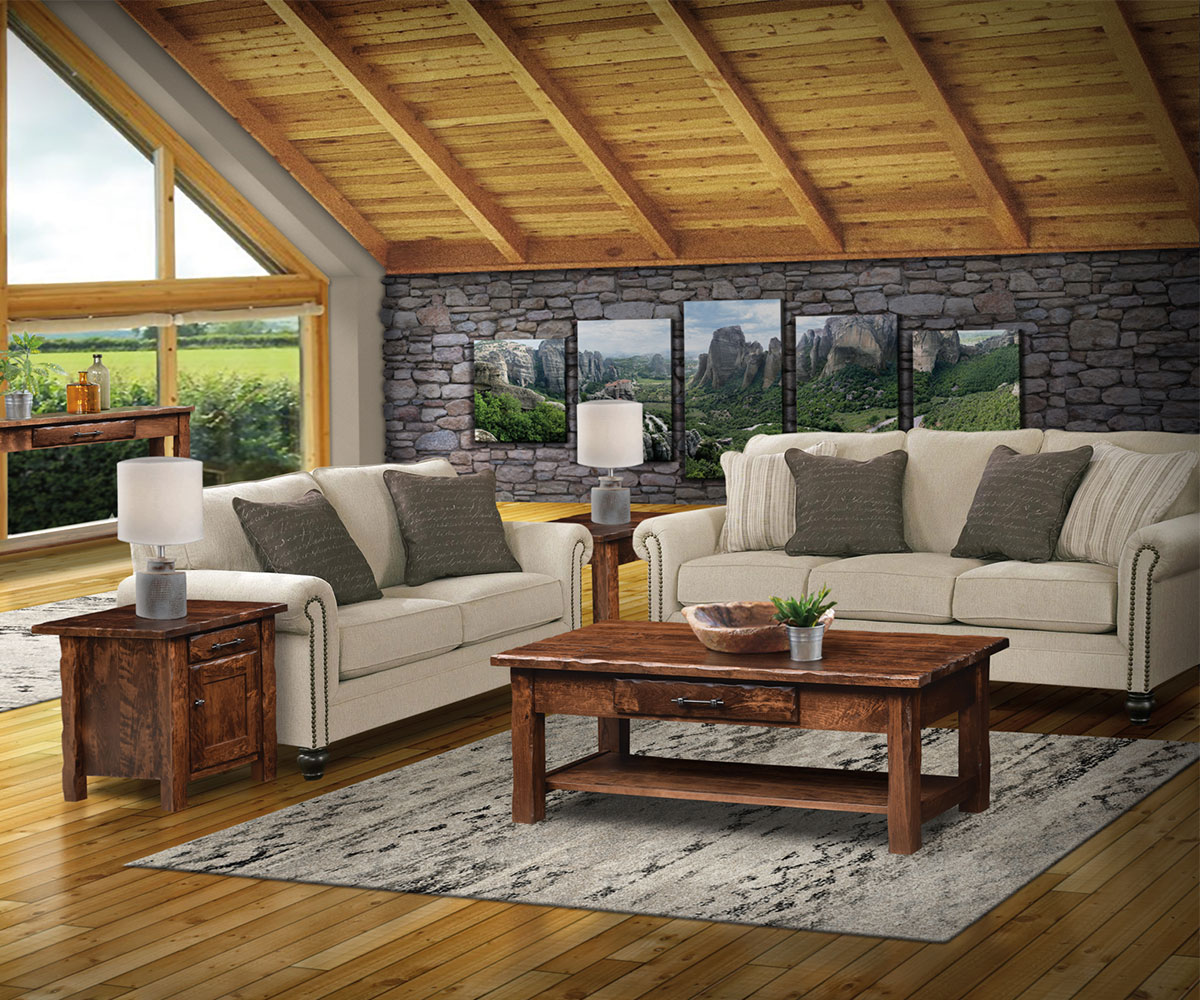 Hand Hewn Enclosed End Table - Image 2