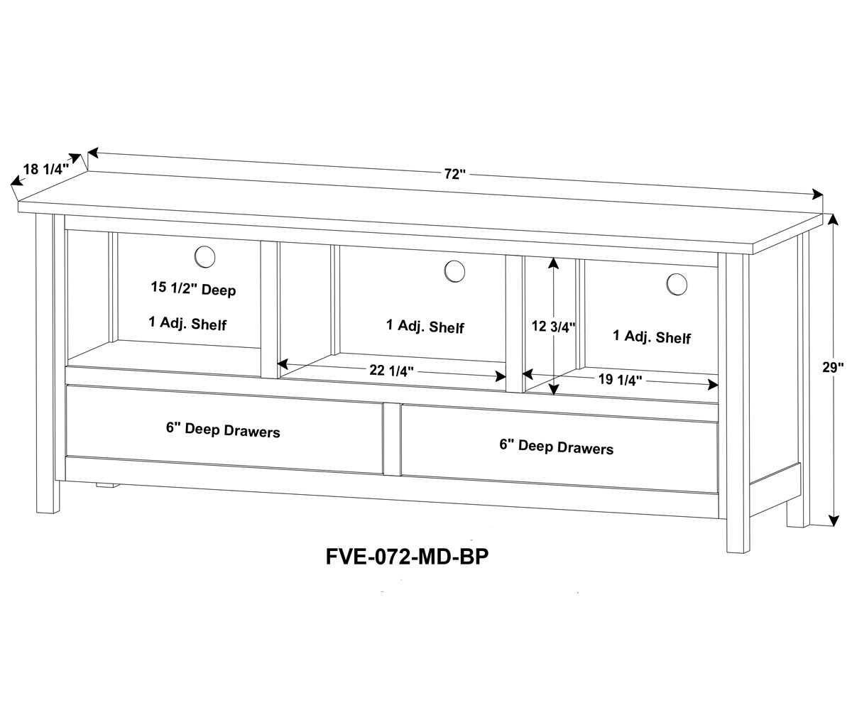 Modesto Media Stand - 72"W - Image 2