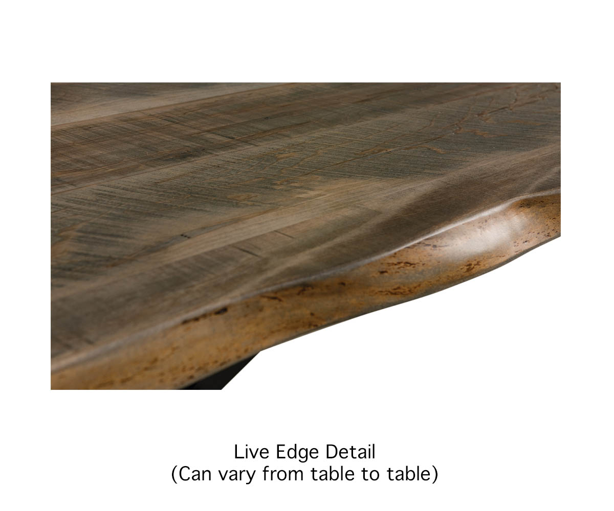 Live Edge Rough Sawn Bench With El Dorado Base - Image 3